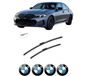 Set stergatoare auto BMW Seria 3 (G20, G80, G28) din 2018-2023, pentru parbriz auto, 2 bucati, Bosch Aerotwin, din cauciuc siliconat rezistent, 4 Stickere Auto BMW Seria - Img 2