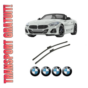Set stergatoare auto BMW Seria Z4 Roadster (G29) din 2018, pentru parbriz auto, 2 bucati, Bosch Aerotwin, din cauciuc siliconat rezistent, 4 Stickere Auto BMW Seria