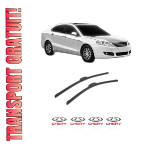 Set stergatoare auto CHERY EASTAR din 2004-2008, pentru parbriz auto, 2 bucati, Bosch Aerotwin Retrofit, din cauciuc siliconat rezistent, 4 Stickere Auto CHERY