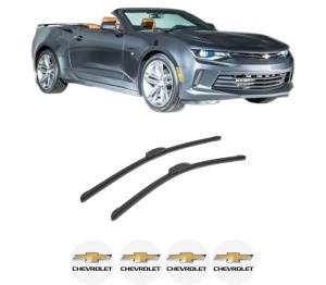 Set stergatoare auto CHEVROLET CAMARO Convertible din 2011-2016, pentru parbriz auto, 2 bucati, Bosch Aerotwin Retrofit, din cauciuc siliconat rezistent, 4 Stickere Auto CHEVROLET - Img 2