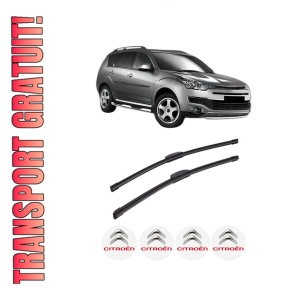 Set stergatoare auto CITROEN C-CROSSER (VU_, VV_) din 2007-2012, pentru parbriz auto, 2 bucati, Bosch Aerotwin Retrofit, din cauciuc siliconat rezistent, 4 Stickere Auto CITROEN