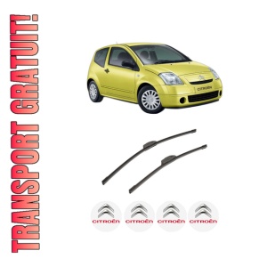 Set stergatoare auto CITROEN C2 ENTERPRISE (JG_) din 2003-2009, pentru parbriz auto, 2 bucati, Bosch Aerotwin Retrofit, din cauciuc siliconat rezistent, 4 Stickere Auto CITROEN