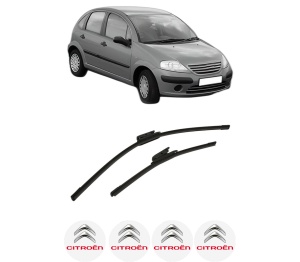 Set stergatoare auto CITROEN C3 I (FC_, FN_) din 2002-2012, pentru parbriz auto, 2 bucati, Bosch Aerotwin, din cauciuc siliconat rezistent, 4 Stickere Auto CITROEN - Img 2