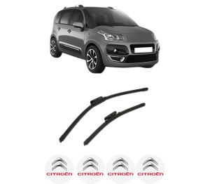 Set stergatoare auto CITROEN C3 PICASSO (SH_) din 2008-2017, pentru parbriz auto, 2 bucati, Bosch Aerotwin, din cauciuc siliconat rezistent, 4 Stickere Auto CITROEN - Img 2