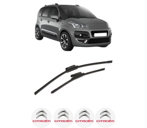 Set stergatoare auto CITROEN C3 PICASSO (SH_) din 2008-2017, pentru parbriz auto, 2 bucati, Bosch Aerotwin, din cauciuc siliconat rezistent, 4 Stickere Auto CITROEN - Img 2