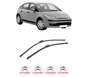 Set stergatoare auto CITROEN C4 I (LC_) din 2004-2012, pentru parbriz auto, 2 bucati, Bosch Aerotwin, din cauciuc siliconat rezistent, 4 Stickere Auto CITROEN - Img 2