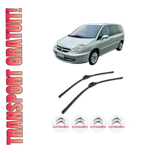 Set stergatoare auto CITROEN C8 Van (EA_, EB_) din 2003-2011, pentru parbriz auto, 2 bucati, Bosch Aerotwin Retrofit, din cauciuc siliconat rezistent, 4 Stickere Auto CITROEN