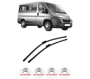 Set stergatoare auto CITROEN JUMPER II Bus din 2006-2023, pentru parbriz auto, 2 bucati, Bosch Aerotwin, din cauciuc siliconat rezistent, 4 Stickere Auto CITROEN - Img 2