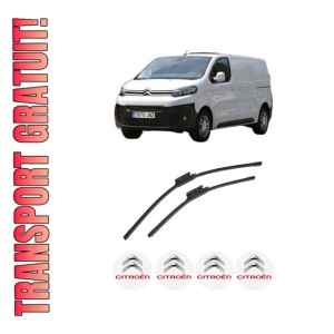 Set stergatoare auto CITROEN JUMPY III Bus (V_) din 2016-2023, pentru parbriz auto, 2 bucati, Bosch Aerotwin, din cauciuc siliconat rezistent, 4 Stickere Auto CITROEN