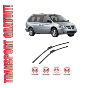 Set stergatoare auto DODGE GRAND CARAVAN din 2007-2011, pentru parbriz auto, 2 bucati, Bosch Aerotwin Retrofit, din cauciuc siliconat rezistent, 4 Stickere Auto DODGE