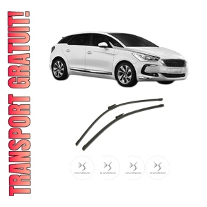 Set stergatoare auto DS DS 5 (KF_) din 2015-2018, pentru parbriz auto, 2 bucati, Bosch Aerotwin, din cauciuc siliconat rezistent, 4 Stickere Auto DS