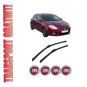 Set stergatoare auto FIAT BRAVO II (198_) din 2006-2014, pentru parbriz auto, 2 bucati, Bosch Aerotwin, din cauciuc siliconat rezistent, 4 Stickere Auto FIAT