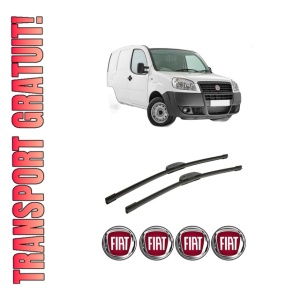 Set stergatoare auto FIAT DOBLO Box Body/MPV (223_) din 2001-2010, pentru parbriz auto, 2 bucati, Bosch Aerotwin Retrofit, din cauciuc siliconat rezistent, 4 Stickere Auto FIAT