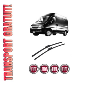 Set stergatoare auto FIAT DUCATO Van (244_) din 2001-2018, pentru parbriz auto, 2 bucati, Bosch Aerotwin Retrofit, din cauciuc siliconat rezistent, 4 Stickere Auto FIAT