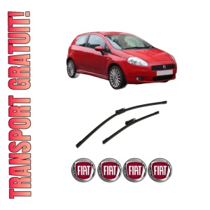 Set stergatoare auto FIAT GRANDE PUNTO (199_) din 2005-2015, pentru parbriz auto, 2 bucati, Bosch Aerotwin Multi, din cauciuc siliconat rezistent, 4 Stickere Auto FIAT