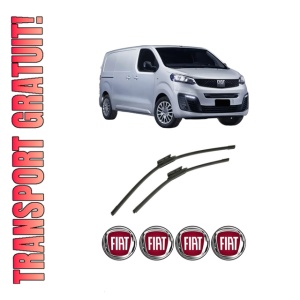 Set stergatoare auto FIAT SCUDO Van din 2022-2025, pentru parbriz auto, 2 bucati, Bosch Aerotwin, din cauciuc siliconat rezistent, 4 Stickere Auto FIAT