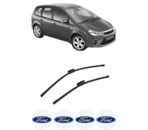 Set stergatoare auto FORD C-MAX (DM2) din 2007-2010, pentru parbriz auto, 2 bucati, Bosch Aerotwin Multi, din cauciuc siliconat rezistent, 4 Stickere Auto FORD - Img 2