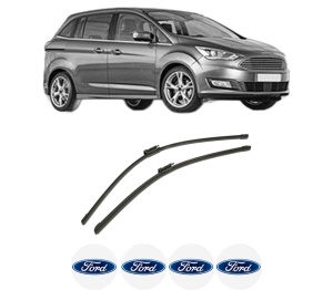 Set stergatoare auto FORD C-MAX II Van din 2010-2019, pentru parbriz auto, 2 bucati, Bosch Aerotwin, din cauciuc siliconat rezistent, 4 Stickere Auto FORD - Img 2