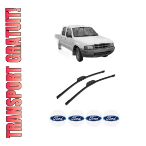 Set stergatoare auto FORD COURIER Pickup din 1999-2002, pentru parbriz auto, 2 bucati, Bosch Aerotwin Retrofit, din cauciuc siliconat rezistent, 4 Stickere Auto FORD