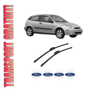 Set stergatoare auto FORD FOCUS I (DAW, DBW) din 1998-2007, pentru parbriz auto, 2 bucati, Bosch Aerotwin Retrofit, din cauciuc siliconat rezistent, 4 Stickere Auto FORD