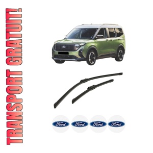 Set stergatoare auto FORD TOURNEO COURIER V769 MPV (N1P) din 2023, pentru parbriz auto, 2 bucati, Bosch Aerotwin, din cauciuc siliconat rezistent, 4 Stickere Auto FORD
