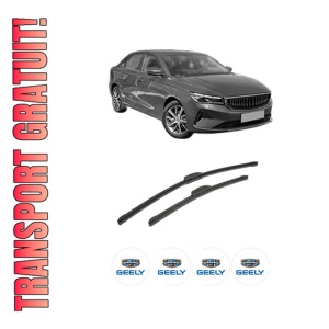 Set stergatoare auto GEELY EMGRAND Saloon din 2014, pentru parbriz auto, 2 bucati, Bosch Aerotwin Retrofit, din cauciuc siliconat rezistent, 4 Stickere Auto GEELY