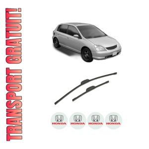 Set stergatoare auto HONDA CIVIC VII Hatchback (EU, EP, EV) din 2000-2005, pentru parbriz auto, 2 bucati, Bosch Aerotwin Retrofit, din cauciuc siliconat rezistent, 4 Stickere Auto HONDA