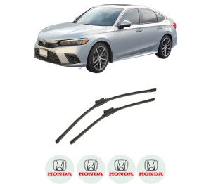 Set stergatoare auto HONDA CIVIC XI Hatchback (FL) din 2022, pentru parbriz auto, 2 bucati, Bosch Aerotwin, din cauciuc siliconat rezistent, 4 Stickere Auto HONDA - Img 2