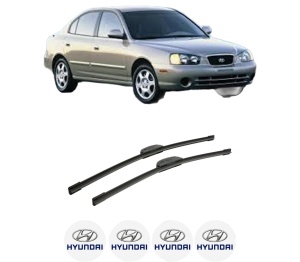 Set stergatoare auto HYUNDAI ELANTRA III Saloon (XD) din 2000-2006, pentru parbriz auto, 2 bucati, Bosch Aerotwin Retrofit, din cauciuc siliconat rezistent, 4 Stickere Auto HYUNDAI - Img 2