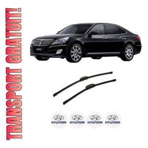 Set stergatoare auto HYUNDAI EQUUS / CENTENNIAL (VI) din 2009-2016, pentru parbriz auto, 2 bucati, Bosch Aerotwin Retrofit, din cauciuc siliconat rezistent, 4 Stickere Auto HYUNDAI
