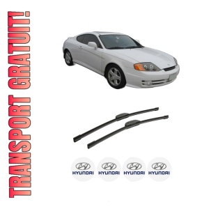 Set stergatoare auto HYUNDAI TIBURON Coupe din 1996-2008, pentru parbriz auto, 2 bucati, Bosch Aerotwin Retrofit, din cauciuc siliconat rezistent, 4 Stickere Auto HYUNDAI