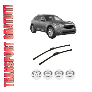 Set stergatoare auto INFINITI QX70 din 2013-2014, pentru parbriz auto, 2 bucati, Bosch Aerotwin Retrofit, din cauciuc siliconat rezistent, 4 Stickere Auto INFINITI