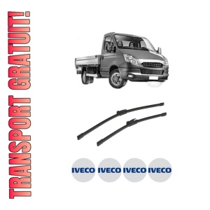 Set stergatoare auto Iveco DAILY V Platform/Chassis din 2011-2014, pentru parbriz auto, 2 bucati, Bosch Aerotwin, din cauciuc siliconat rezistent, 4 Stickere Auto Iveco