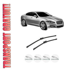 Set stergatoare auto JAGUAR XF I (X250) din 2008-2015, pentru parbriz auto, 2 bucati, Bosch Aerotwin, din cauciuc siliconat rezistent, 4 Stickere Auto JAGUAR