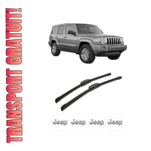 Set stergatoare auto JEEP COMMANDER (XK, XH) din 2005-2010, pentru parbriz auto, 2 bucati, Bosch Aerotwin Retrofit, din cauciuc siliconat rezistent, 4 Stickere Auto JEEP