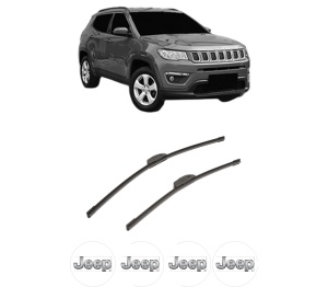 Set stergatoare auto JEEP COMPASS (MP, M6, MV, M7) din 2016-2022, pentru parbriz auto, 2 bucati, Bosch Aerotwin Retrofit, din cauciuc siliconat rezistent, 4 Stickere Auto JEEP - Img 2