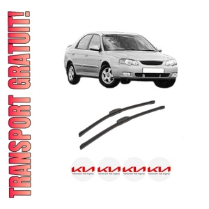 Set stergatoare auto KIA SHUMA II (FB) din 2001-2004, pentru parbriz auto, 2 bucati, Bosch Aerotwin Retrofit, din cauciuc siliconat rezistent, 4 Stickere Auto KIA