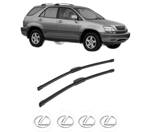 Set stergatoare auto LEXUS RX (MCU15) din 1998-2003, pentru parbriz auto, 2 bucati, Bosch Aerotwin Retrofit, din cauciuc siliconat rezistent, 4 Stickere Auto LEXUS - Img 2