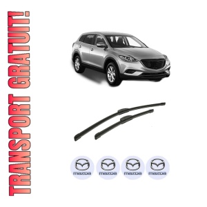 Set stergatoare auto MAZDA CX-9 (TB) din 2006-2007, pentru parbriz auto, 2 bucati, Bosch Aerotwin Retrofit, din cauciuc siliconat rezistent, 4 Stickere Auto MAZDA