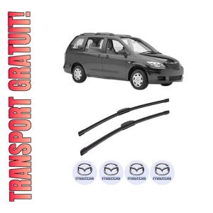 Set stergatoare auto MAZDA MPV II (LW) din 1999-2006, pentru parbriz auto, 2 bucati, Bosch Aerotwin Retrofit, din cauciuc siliconat rezistent, 4 Stickere Auto MAZDA