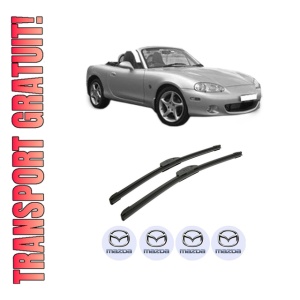 Set stergatoare auto MAZDA MX-5 II (NB) din 1998-2005, pentru parbriz auto, 2 bucati, Bosch Aerotwin Retrofit, din cauciuc siliconat rezistent, 4 Stickere Auto MAZDA