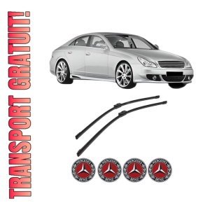 Set stergatoare auto MERCEDES-BENZ CLS (C219) din 2004-2010, pentru parbriz auto, 2 bucati, Bosch Aerotwin, din cauciuc siliconat rezistent, 4 Stickere Auto MERCEDES-BENZ