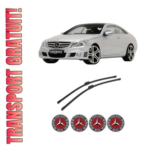 Set stergatoare auto MERCEDES-BENZ E-CLASS Coupe (C207) din 2009-2016, pentru parbriz auto, 2 bucati, Bosch Aerotwin, din cauciuc siliconat rezistent, 4 Stickere Auto MERCEDES-BENZ