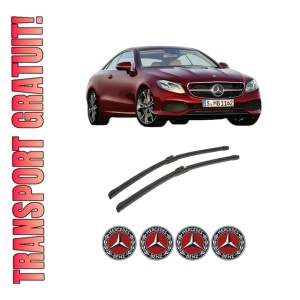 Set stergatoare auto MERCEDES-BENZ E-CLASS Coupe (C238) din 2016-2021, pentru parbriz auto, 2 bucati, Bosch Aerotwin, din cauciuc siliconat rezistent, 4 Stickere Auto MERCEDES-BENZ