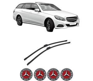 Set stergatoare auto MERCEDES-BENZ E-CLASS T-Model (S212) din 2009-2016, pentru parbriz auto, 2 bucati, Bosch Aerotwin, din cauciuc siliconat rezistent, 4 Stickere Auto MERCEDES-BENZ - Img 2