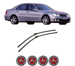 Set stergatoare auto MERCEDES-BENZ E-CLASS (W211) din 2002-2008, pentru parbriz auto, 2 bucati, Bosch Aerotwin, din cauciuc siliconat rezistent, 4 Stickere Auto MERCEDES-BENZ - Img 2