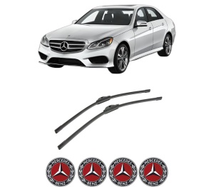 Set stergatoare auto MERCEDES-BENZ E-CLASS (W213) din 2016-2023, pentru parbriz auto, 2 bucati, Bosch Aerotwin, din cauciuc siliconat rezistent, 4 Stickere Auto MERCEDES-BENZ - Img 2
