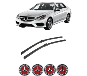 Set stergatoare auto MERCEDES-BENZ E-CLASS (W213) din 2016-2023, pentru parbriz auto, 2 bucati, Bosch Aerotwin, din cauciuc siliconat rezistent, 4 Stickere Auto MERCEDES-BENZ - Img 2