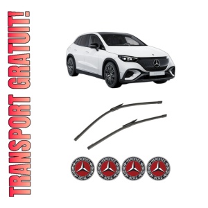 Set stergatoare auto MERCEDES-BENZ EQE SUV (X294) din 2022-2023, pentru parbriz auto, 2 bucati, Bosch Aerotwin, din cauciuc siliconat rezistent, 4 Stickere Auto MERCEDES-BENZ