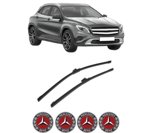 Set stergatoare auto MERCEDES-BENZ GLA-CLASS (X156) din 2013-2019, pentru parbriz auto, 2 bucati, Bosch Aerotwin, din cauciuc siliconat rezistent, 4 Stickere Auto MERCEDES-BENZ - Img 2